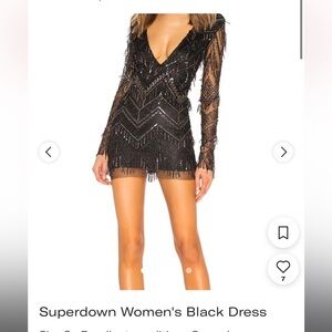 Superdown Black Fringe Mini Dress